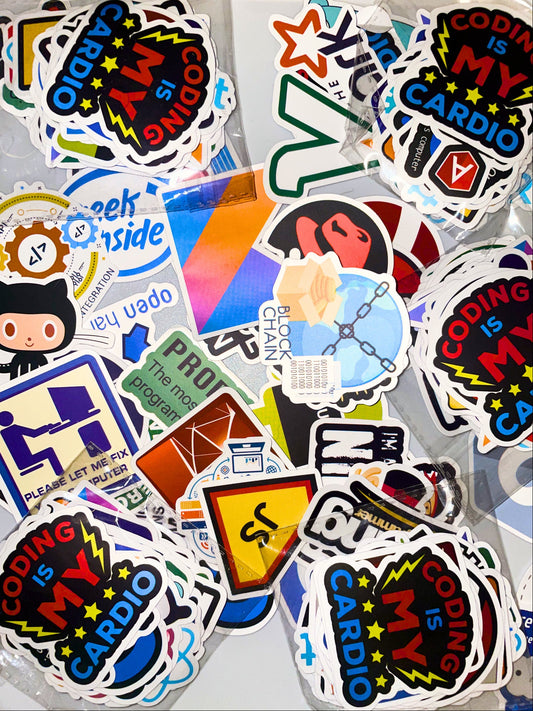 50 Assorted Vinyl Stickers for Software Engineers