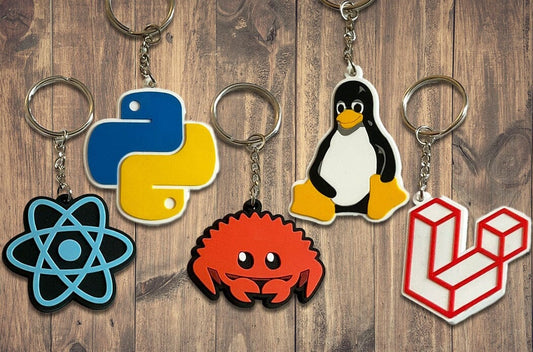 Assorted Programming Language Mascot Keychains PVC